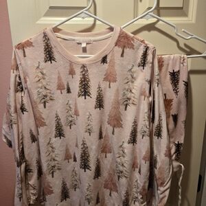 PJ Salvage Pink Tree Print Pajama Set